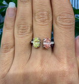 14KT White Gold Two Stone Ring