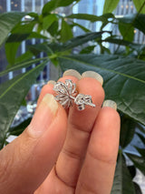 14KT White Gold Flower Earring