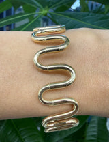 14KT Yellow Gold wavy Bangle Bracelet