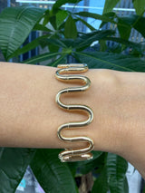 14KT Yellow Gold wavy Bangle Bracelet