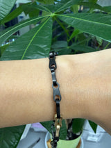 Men's Titanium & Gold 7.5 Inches Bracelet