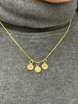 Natural Emerald Ruby Charm 14K