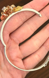 White Rose & Yellow Gold Pink Yellow & White Lab Diamond Bracelet