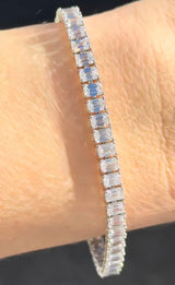 10.15Ct Emerald cut Lab Diamond Tennis Bracelet