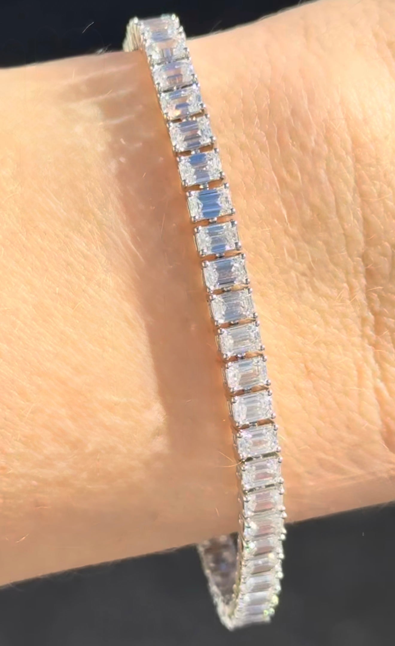10.15Ct Emerald cut Lab Diamond Tennis Bracelet