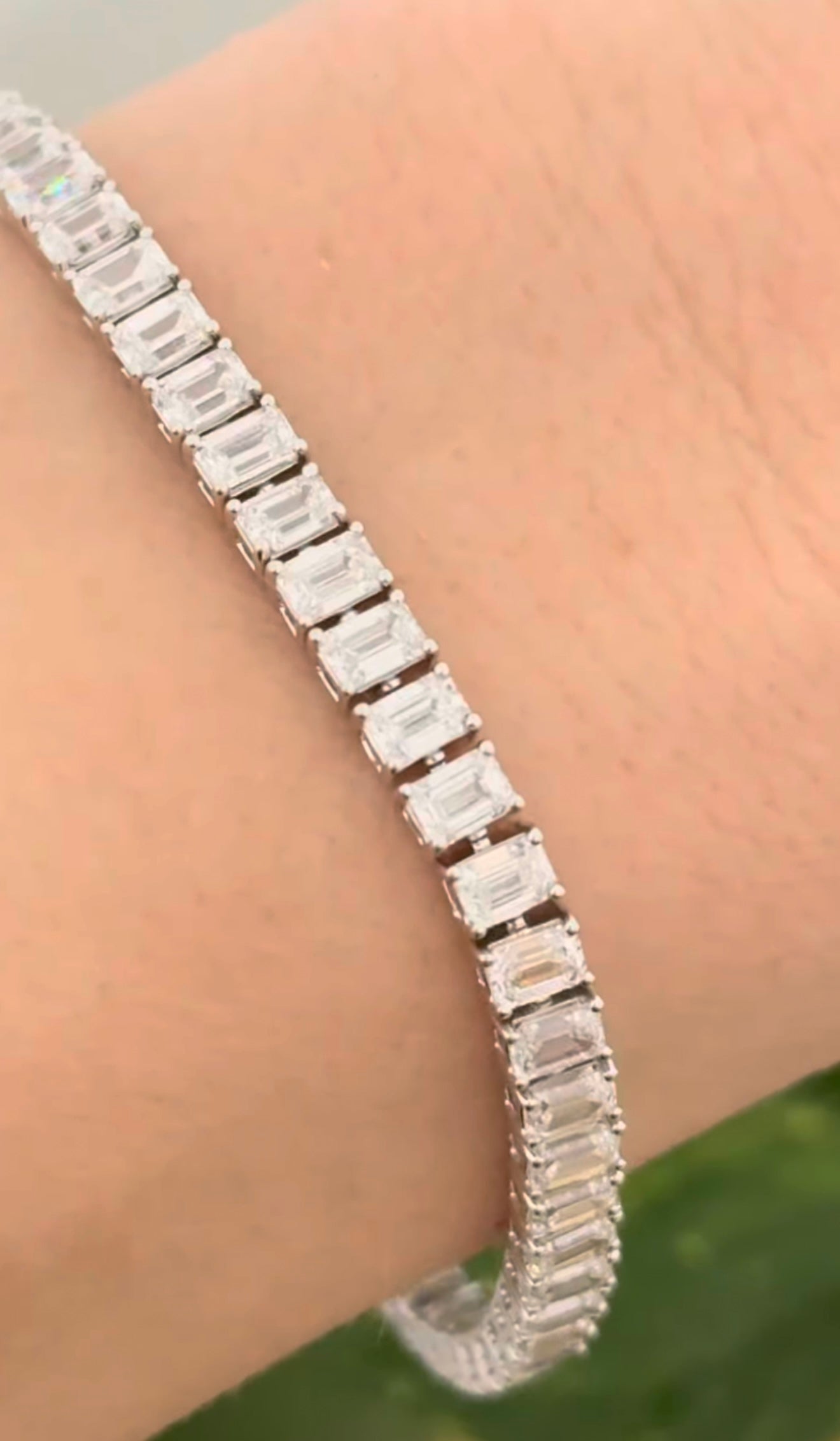 10.15Ct Emerald cut Lab Diamond Tennis Bracelet