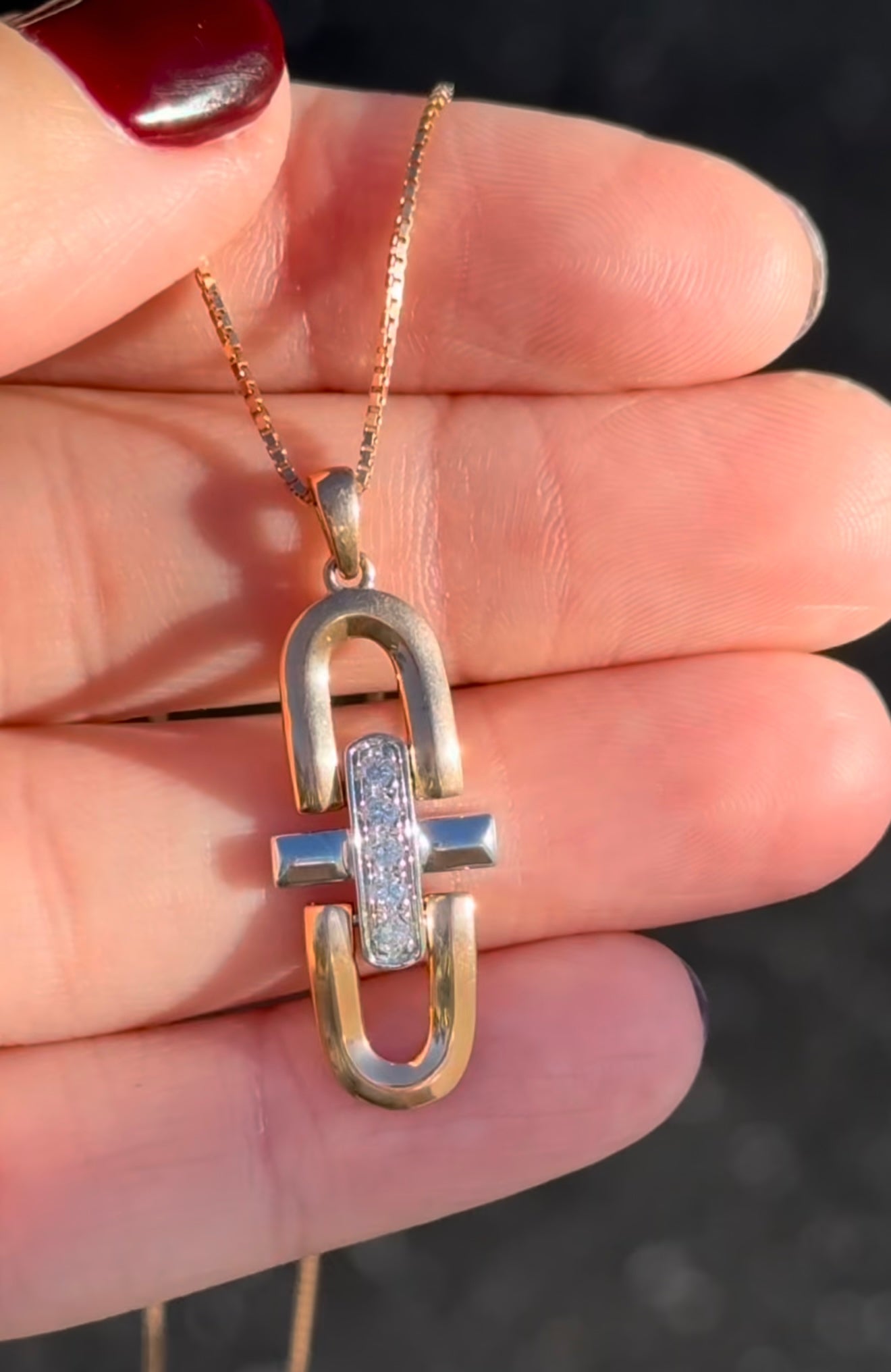 Rose & White Gold Lab Diamond Necklace