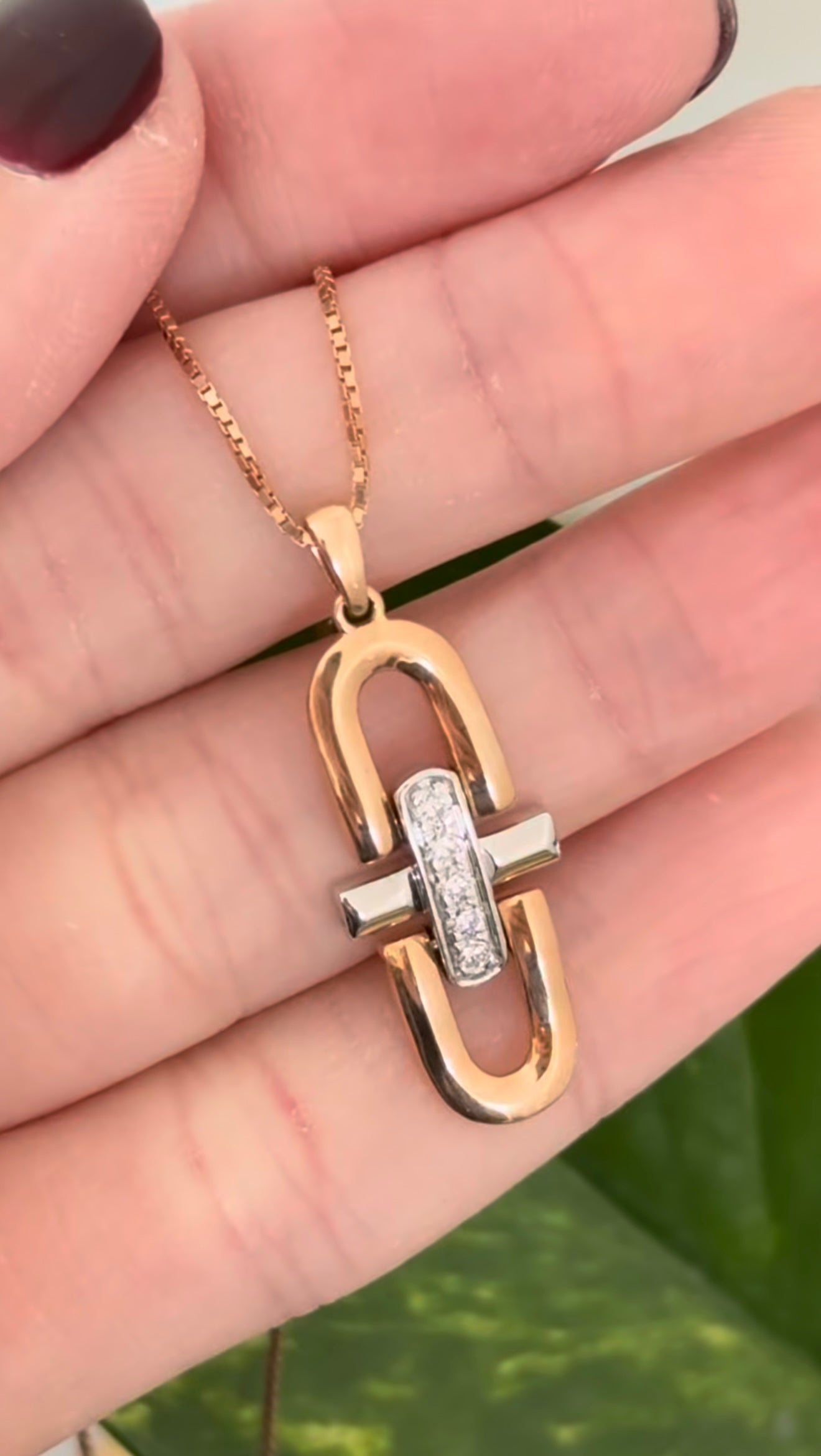 Rose & White Gold Lab Diamond Necklace