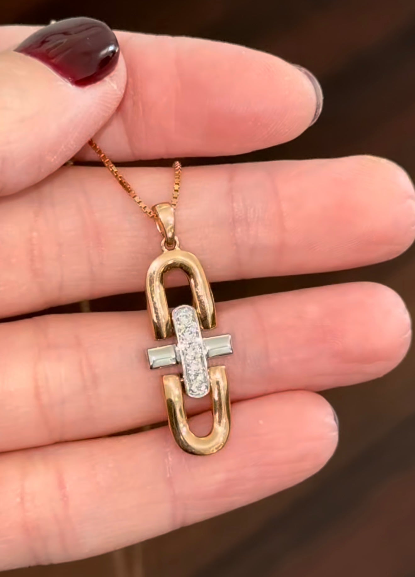 Rose & White Gold Lab Diamond Necklace