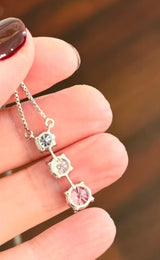 White Gold Blue, White & Pink Lab Diamond Necklace