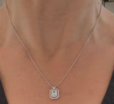 White Gold Radiant & Round Lab Diamond Necklace