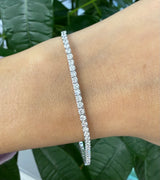3 CT Low setting Lab 7.15 inches Tennis Bracelet