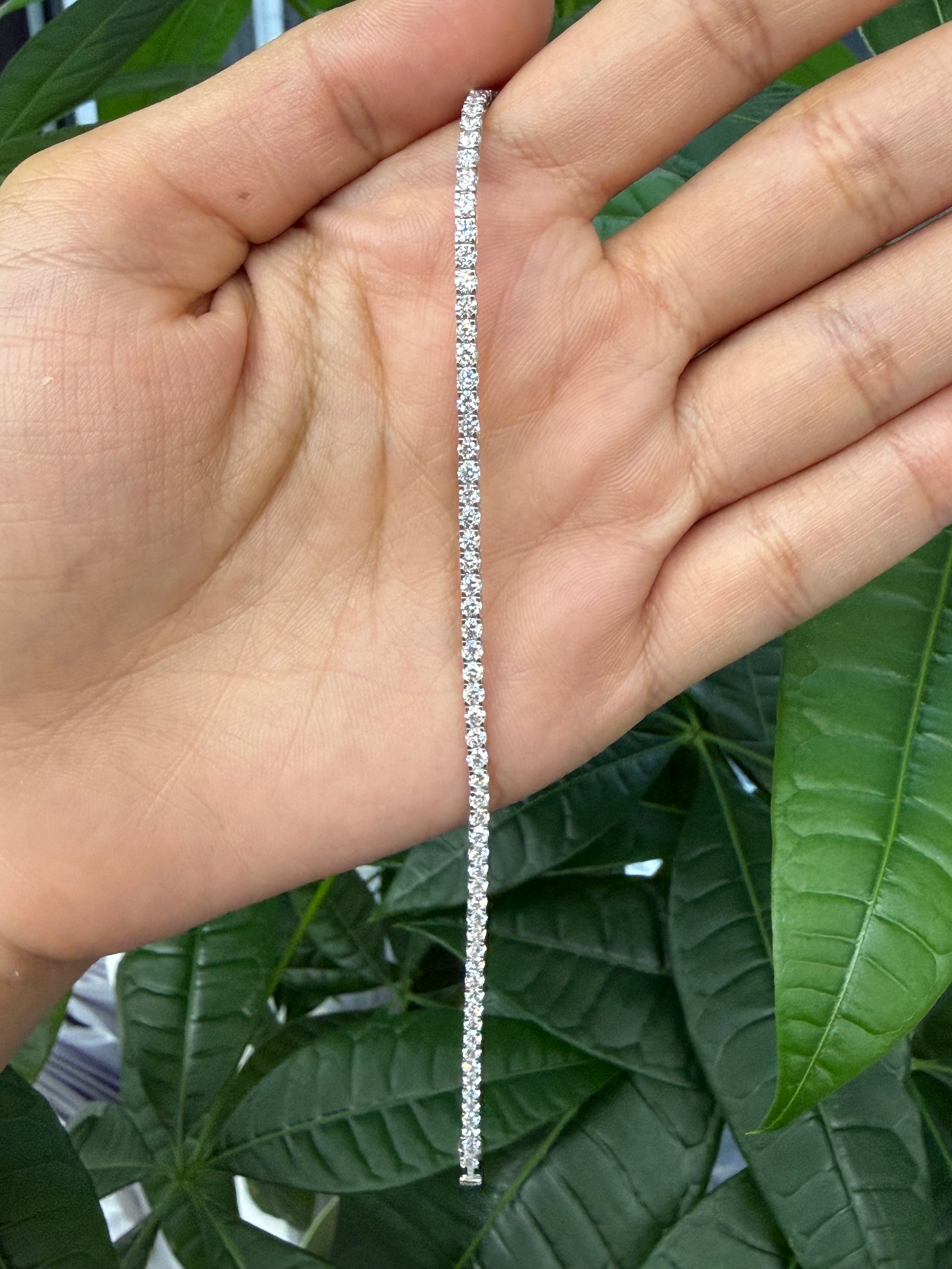 3 CT Low setting Lab 7.15 inches Tennis Bracelet