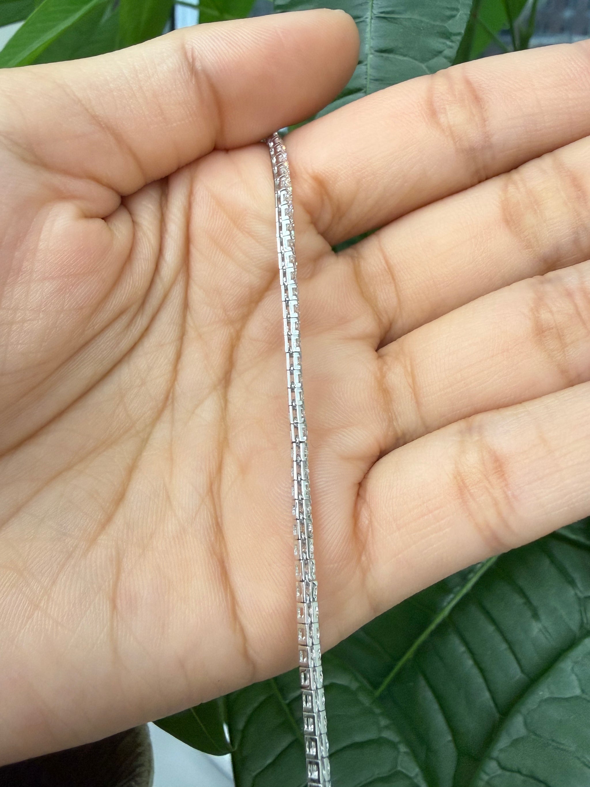 3 CT Low setting Lab 7.15 inches Tennis Bracelet