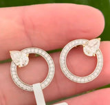 Yellow Gold Pear & Round Diamond Earring