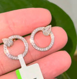 Yellow Gold Pear & Round Diamond Earring