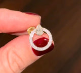 Yellow Gold Pear & Round Diamond Earring