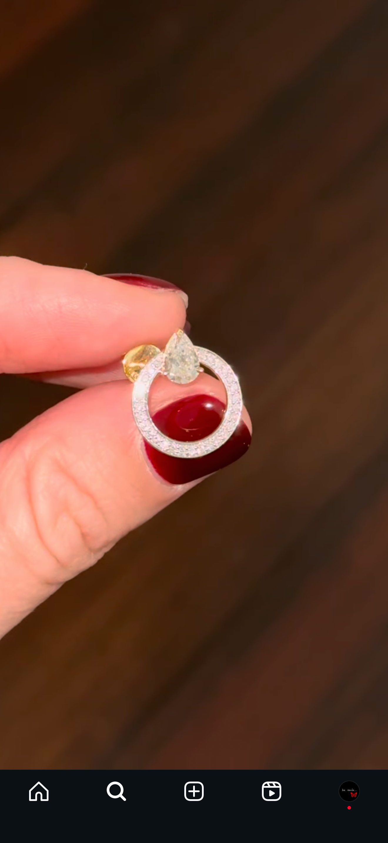 Yellow Gold Pear & Round Diamond Earring