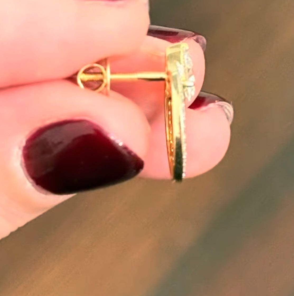 Yellow Gold Pear & Round Diamond Earring