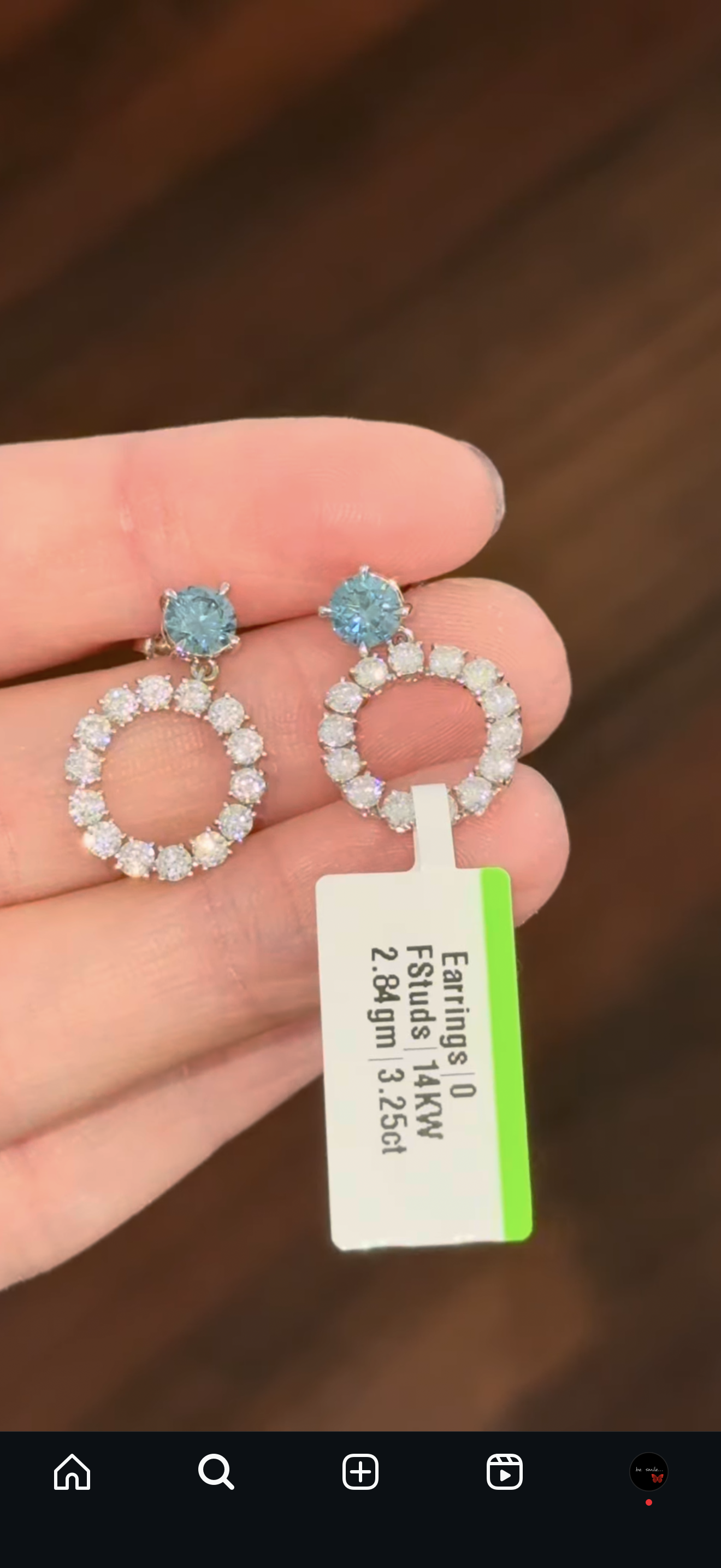 White Gold Blue & White Lab Diamond Earrings