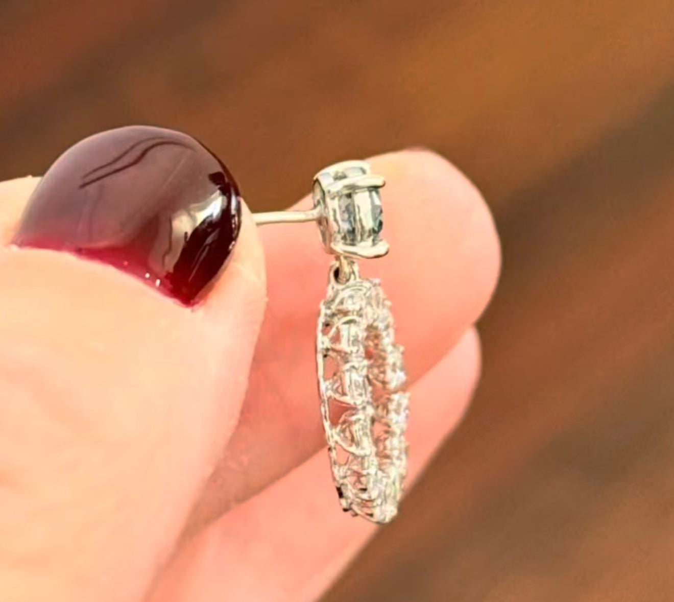 White Gold Blue & White Lab Diamond Earrings