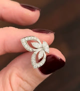 White Gold Marquise & Round Lab Diamond Butterfly Earrings