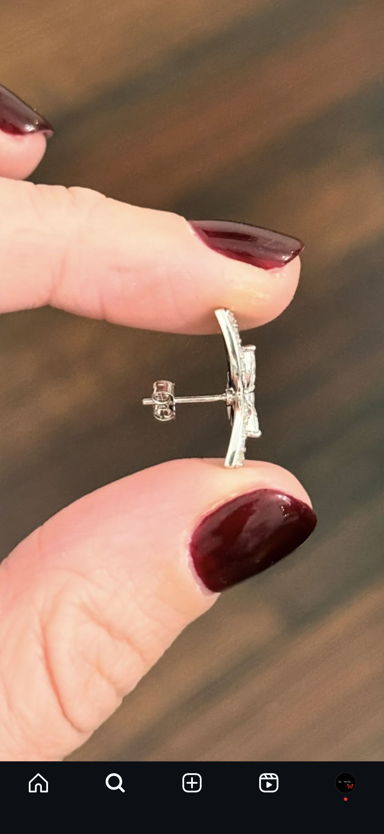 White Gold Marquise & Round Lab Diamond Butterfly Earrings