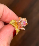 White, Rose & Yellow Gold Pink, Yellow & White Lab Diamond Earring