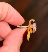 White, Rose & Yellow Gold Pink, Yellow & White Lab Diamond Earring