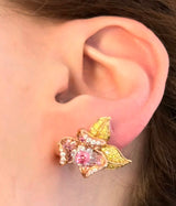 White, Rose & Yellow Gold Pink, Yellow & White Lab Diamond Earring