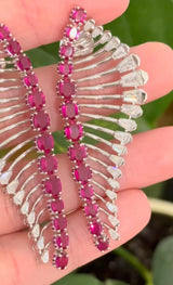 White Gold Tappered Baguette Lab Diamond Earrings