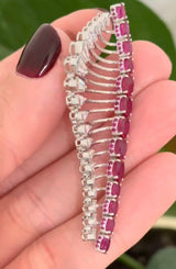 White Gold Tappered Baguette Lab Diamond Earrings