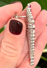 White Gold Tappered Baguette Lab Diamond Earrings