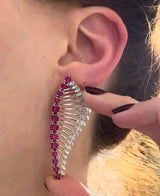 White Gold Tappered Baguette Lab Diamond Earrings