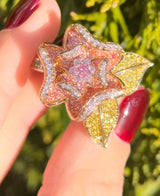 White, Rose & Yellow Gold Pink, Yellow & White Diamond Ring