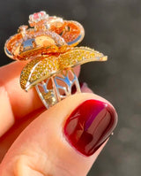 White, Rose & Yellow Gold Pink, Yellow & White Diamond Ring