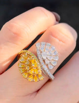 Yellow & Pear Shape Lab Diamond Ring