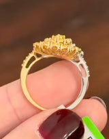 Yellow & Pear Shape Lab Diamond Ring