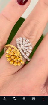 Yellow & Pear Shape Lab Diamond Ring