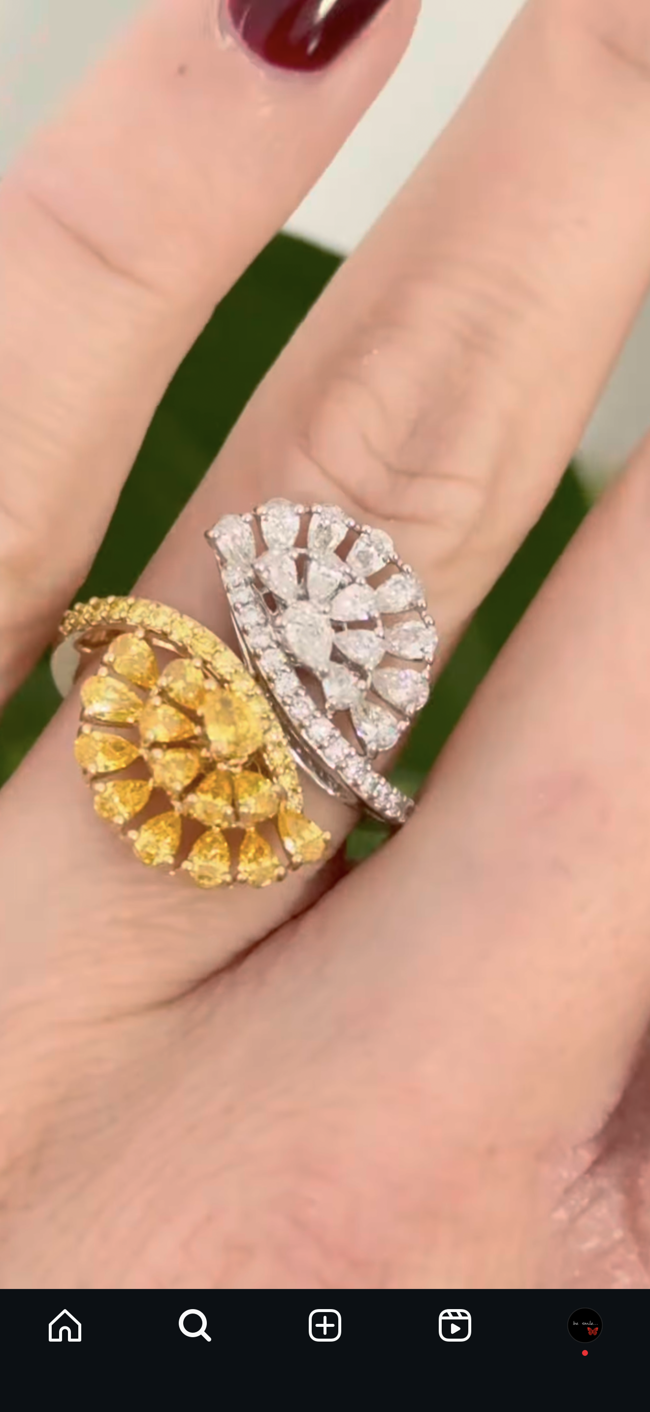 Yellow & Pear Shape Lab Diamond Ring