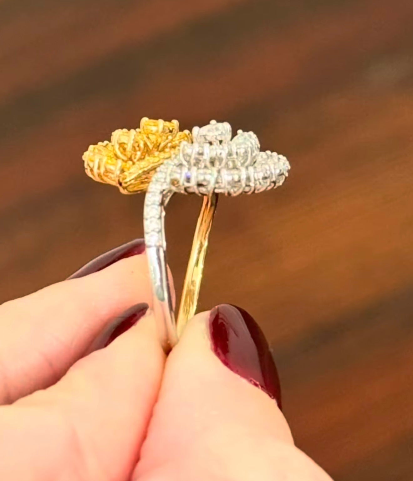 Yellow & Pear Shape Lab Diamond Ring