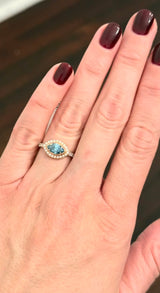Blue Marquise Lab Diamond Ring