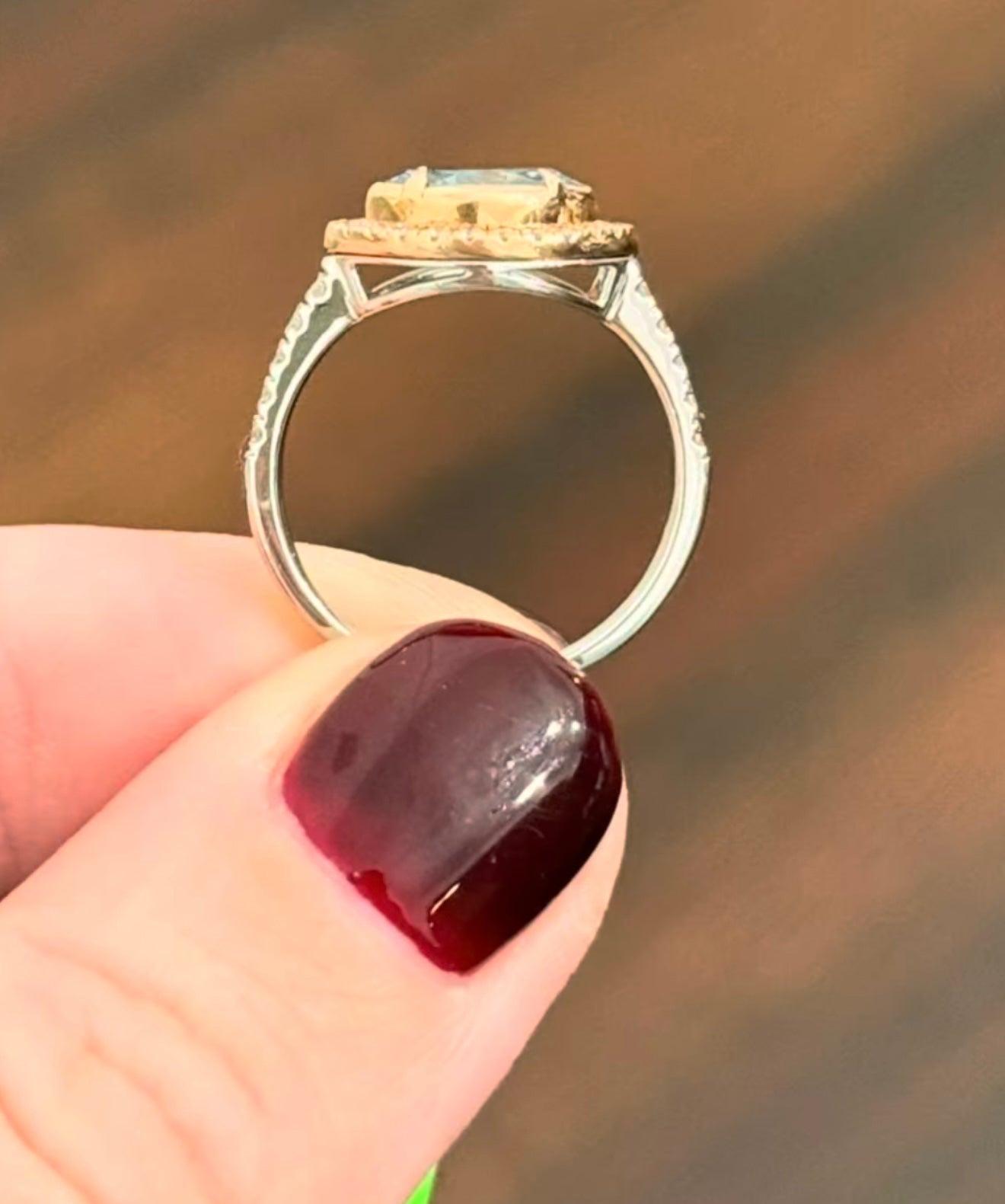 Blue Marquise Lab Diamond Ring