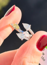 Yellow & White Pear Shape Lab Diamond Ring