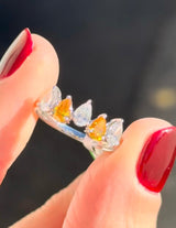 Yellow & White Pear Shape Lab Diamond Ring