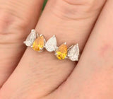 Yellow & White Pear Shape Lab Diamond Ring