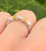 Yellow & White Pear Shape Lab Diamond Ring