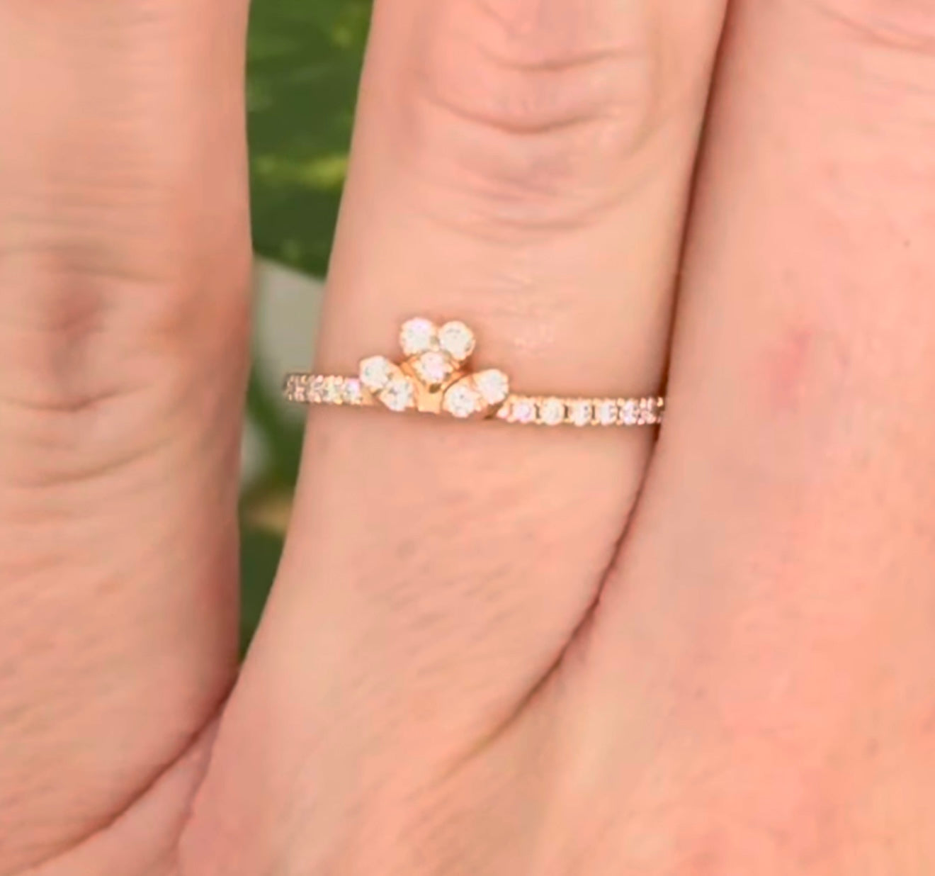 White & Rose Gold Lab Diamond Band Set