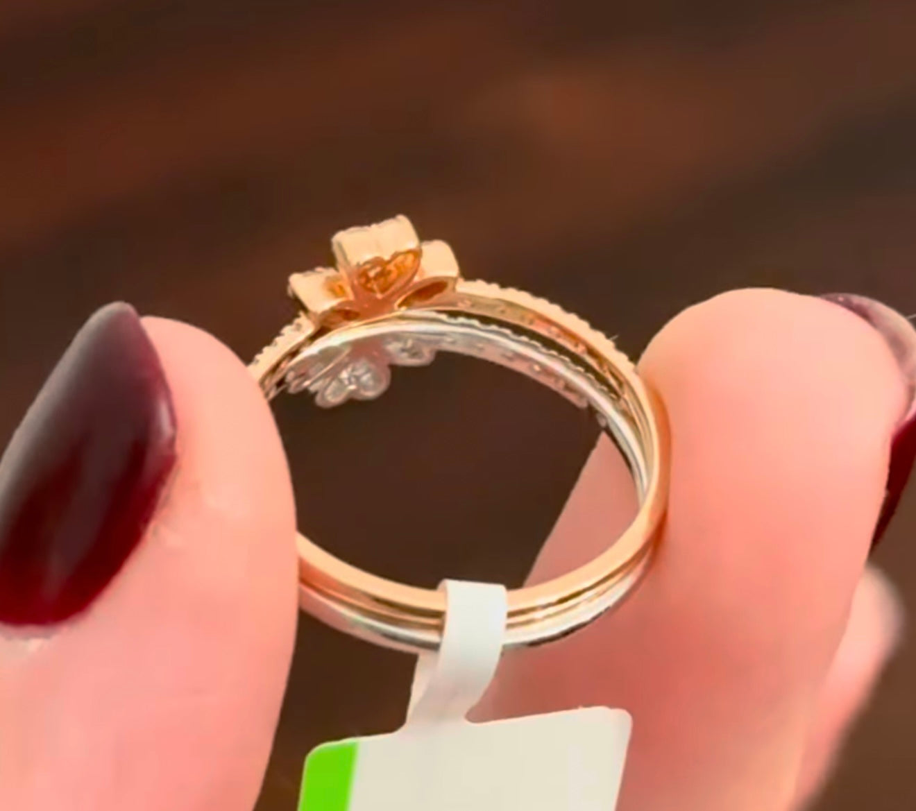 White & Rose Gold Lab Diamond Band Set