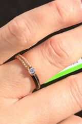 Rose Gold & Enamel Lab Diamond Ring